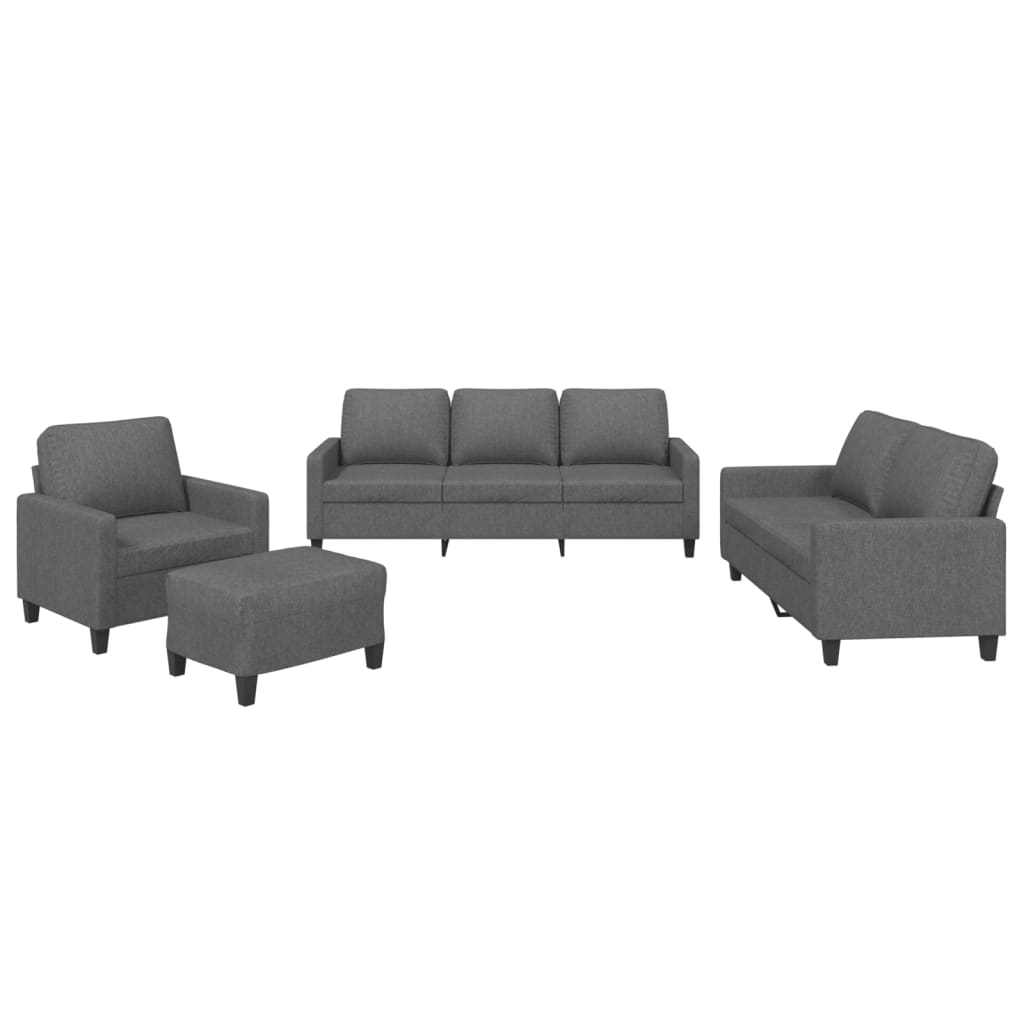 4-delige Loungeset met kussens stof donkergrijs is nu te koop bij PeponiXL, paradijselijk wonen!
