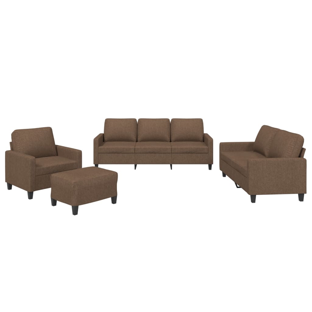 4-delige Loungeset met kussens stof bruin is nu te koop bij PeponiXL, paradijselijk wonen!