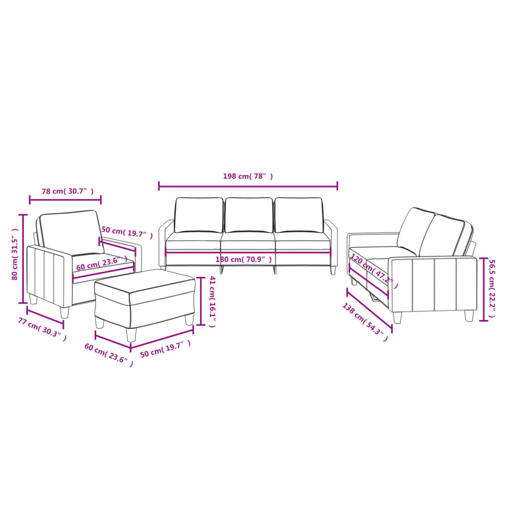 4-delige Loungeset met kussens stof bruin is nu te koop bij PeponiXL, paradijselijk wonen!