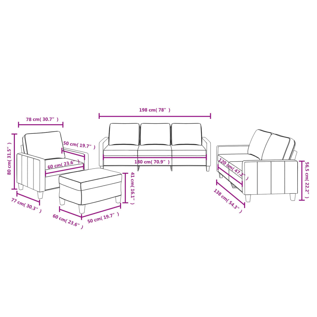 4-delige Loungeset met kussens stof lichtgeel is nu te koop bij PeponiXL, paradijselijk wonen!