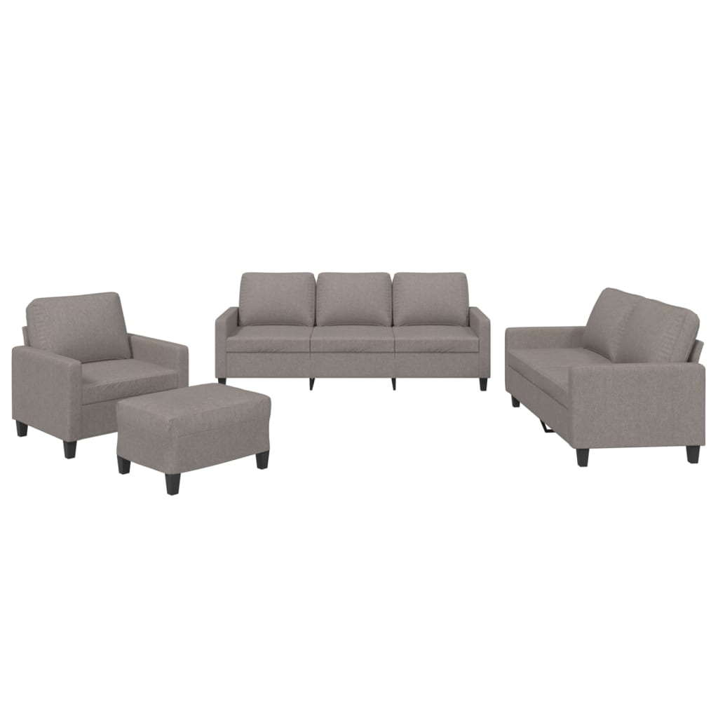 4-delige Loungeset met kussens stof taupe is nu te koop bij PeponiXL, paradijselijk wonen!