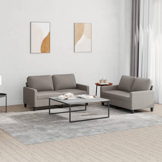 2-delige Loungeset met kussens stof taupe is nu te koop bij PeponiXL, paradijselijk wonen!