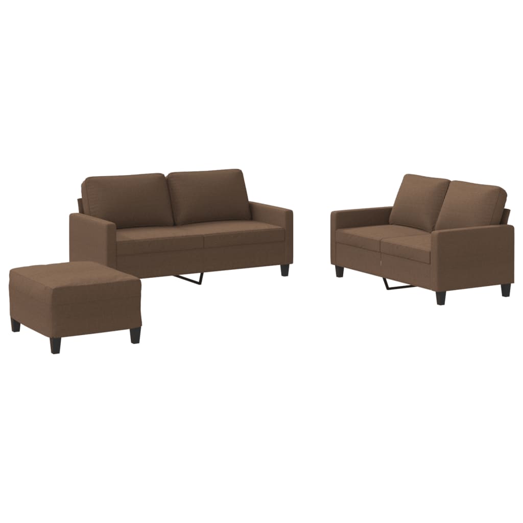 4-delige Loungeset met kussens stof bruin is nu te koop bij PeponiXL, paradijselijk wonen!