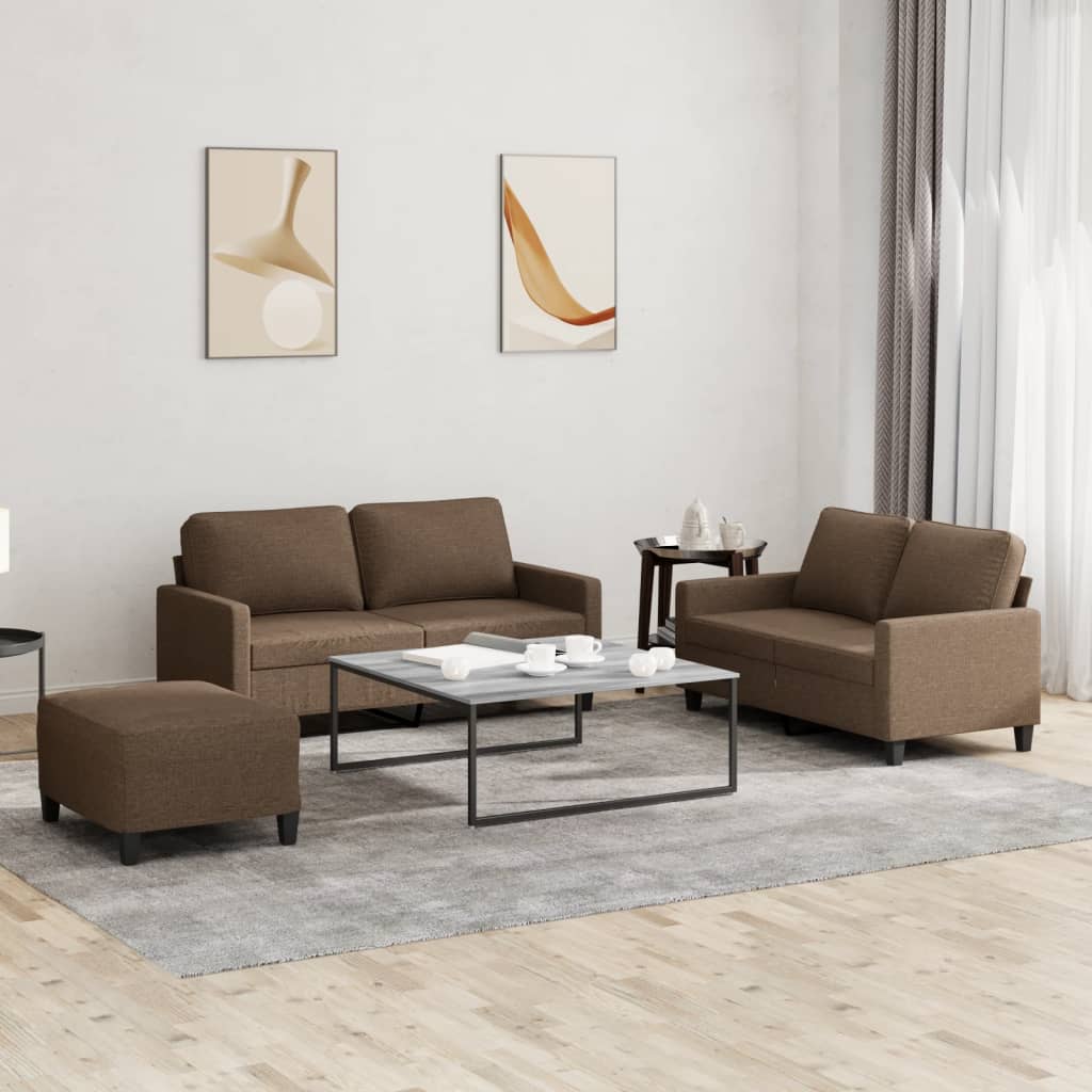 4-delige Loungeset met kussens stof bruin is nu te koop bij PeponiXL, paradijselijk wonen!