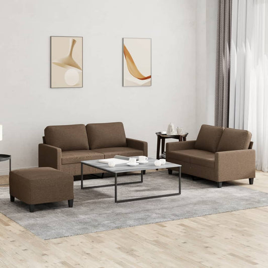 4-delige Loungeset met kussens stof bruin is nu te koop bij PeponiXL, paradijselijk wonen!