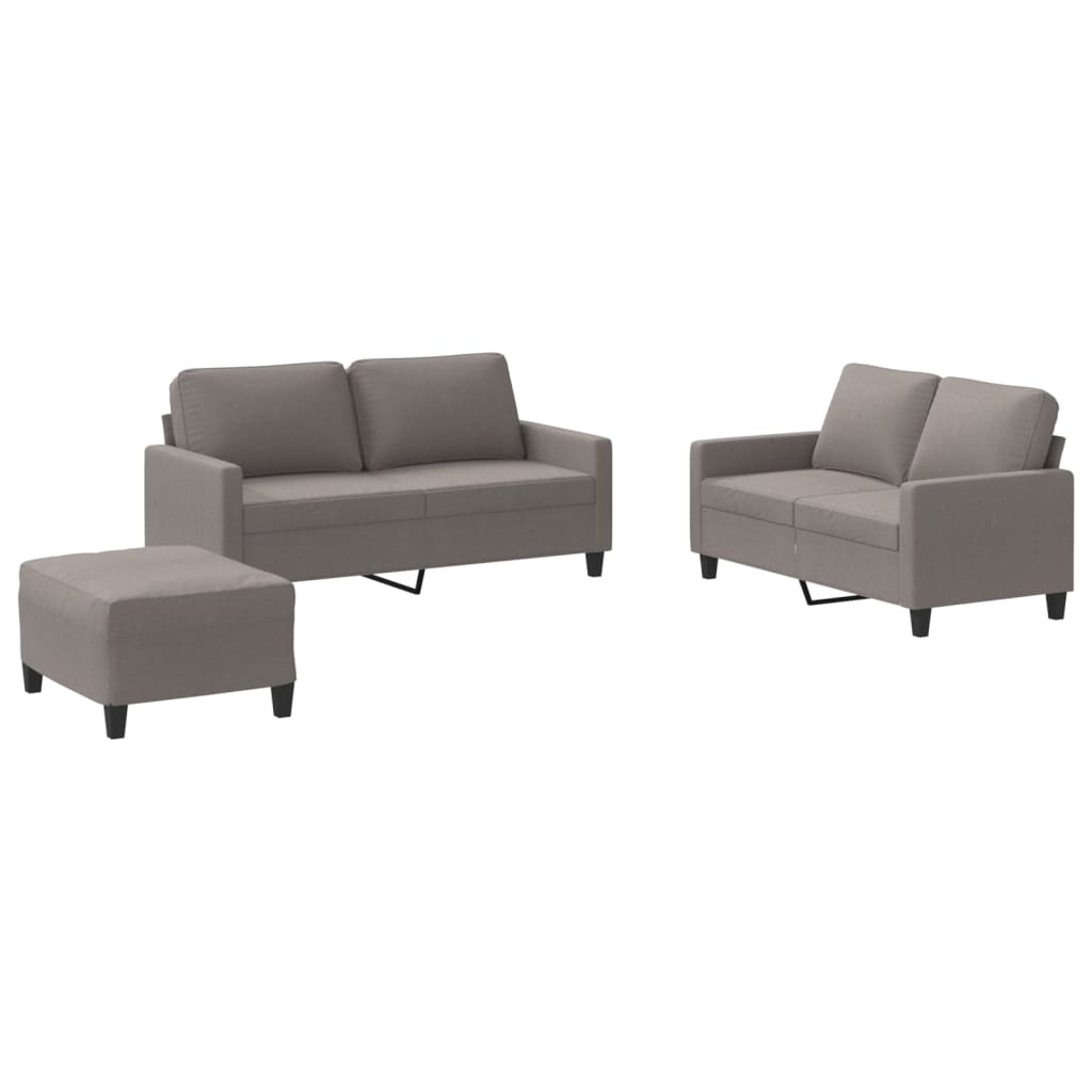 3-delige Loungeset met kussens stof taupe is nu te koop bij PeponiXL, paradijselijk wonen!