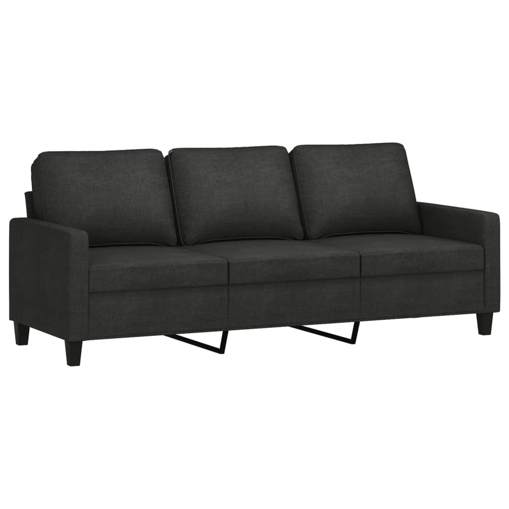 2-delige loungeset met kussens stof zwart is nu te koop bij PeponiXL, paradijselijk wonen!