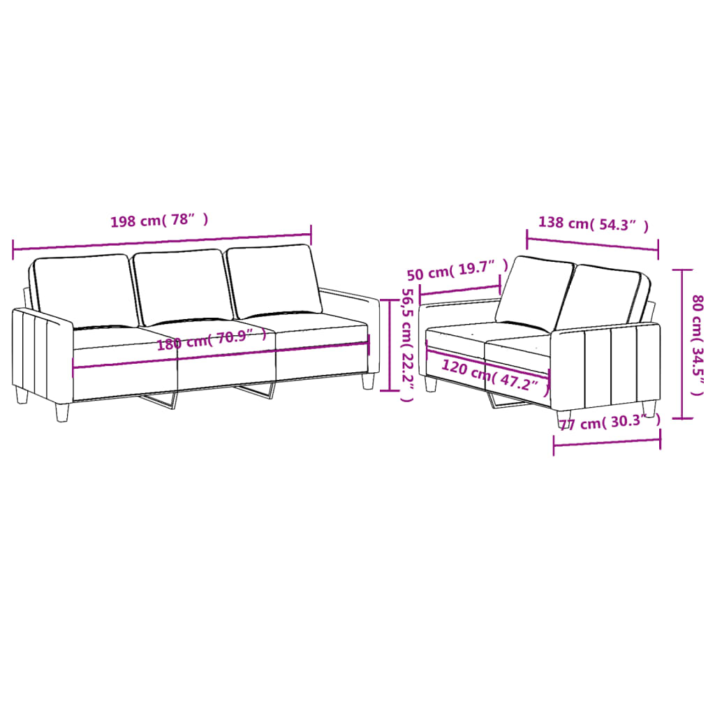 2-delige Loungeset met kussens stof taupe is nu te koop bij PeponiXL, paradijselijk wonen!