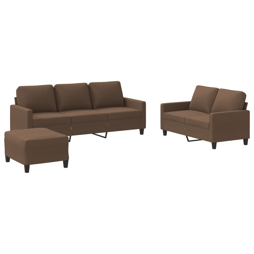 4-delige Loungeset met kussens stof bruin is nu te koop bij PeponiXL, paradijselijk wonen!