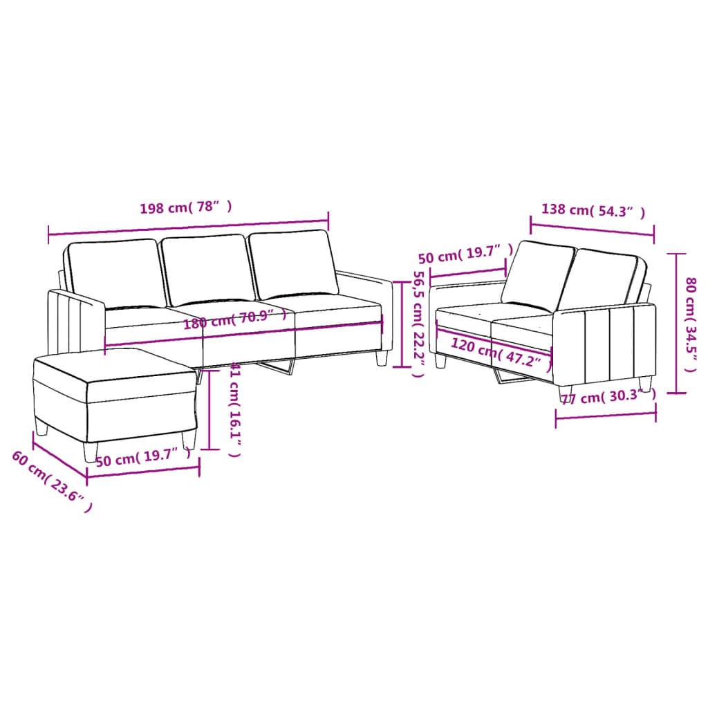 3-delige Loungeset met kussens stof lichtgeel is nu te koop bij PeponiXL, paradijselijk wonen!