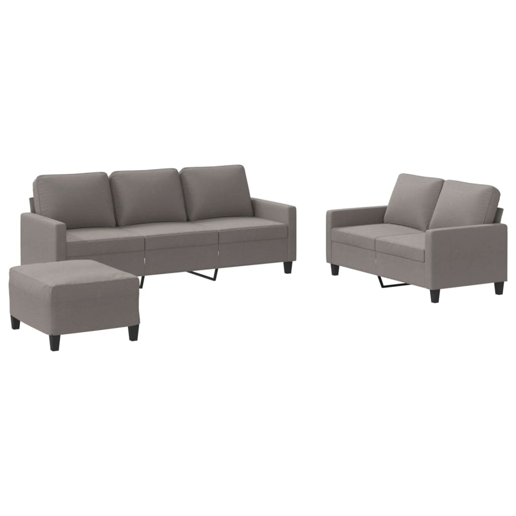 3-delige Loungeset met kussens stof taupe is nu te koop bij PeponiXL, paradijselijk wonen!