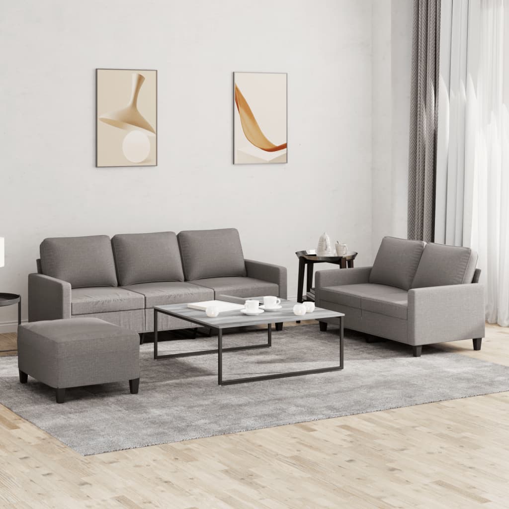3-delige Loungeset met kussens stof taupe is nu te koop bij PeponiXL, paradijselijk wonen!