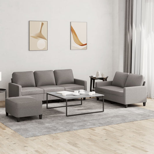 3-delige Loungeset met kussens stof taupe is nu te koop bij PeponiXL, paradijselijk wonen!
