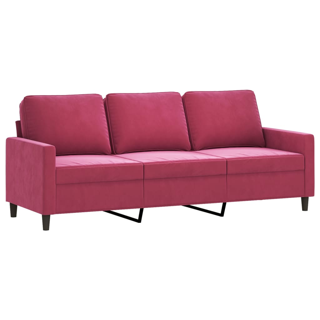 3-delige Loungeset met kussens fluweel wijnrood is nu te koop bij PeponiXL, paradijselijk wonen!