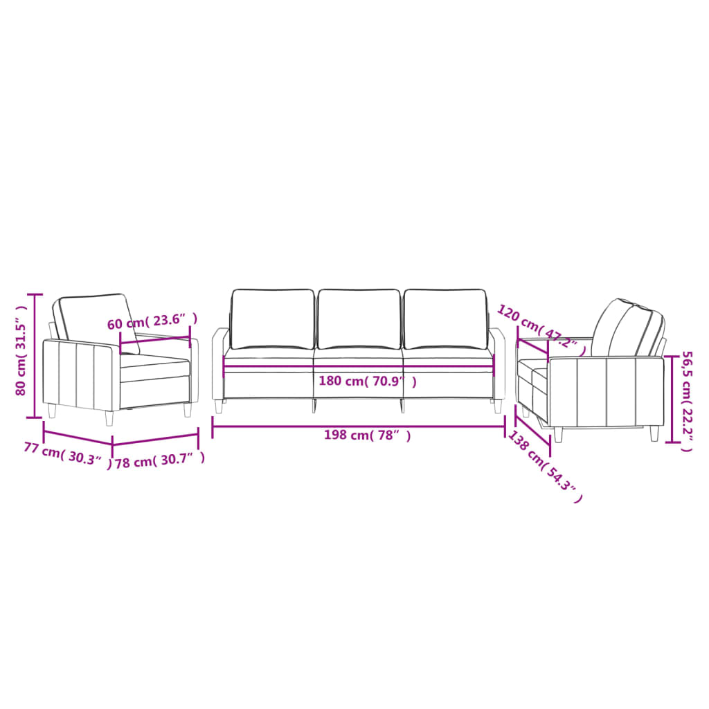 3-delige Loungeset met kussens fluweel wijnrood is nu te koop bij PeponiXL, paradijselijk wonen!