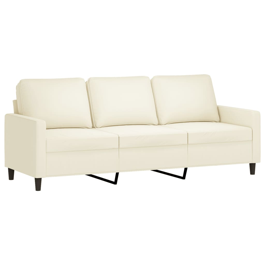 3-delige Loungeset met kussens fluweel crèmekleurig is nu te koop bij PeponiXL, paradijselijk wonen!