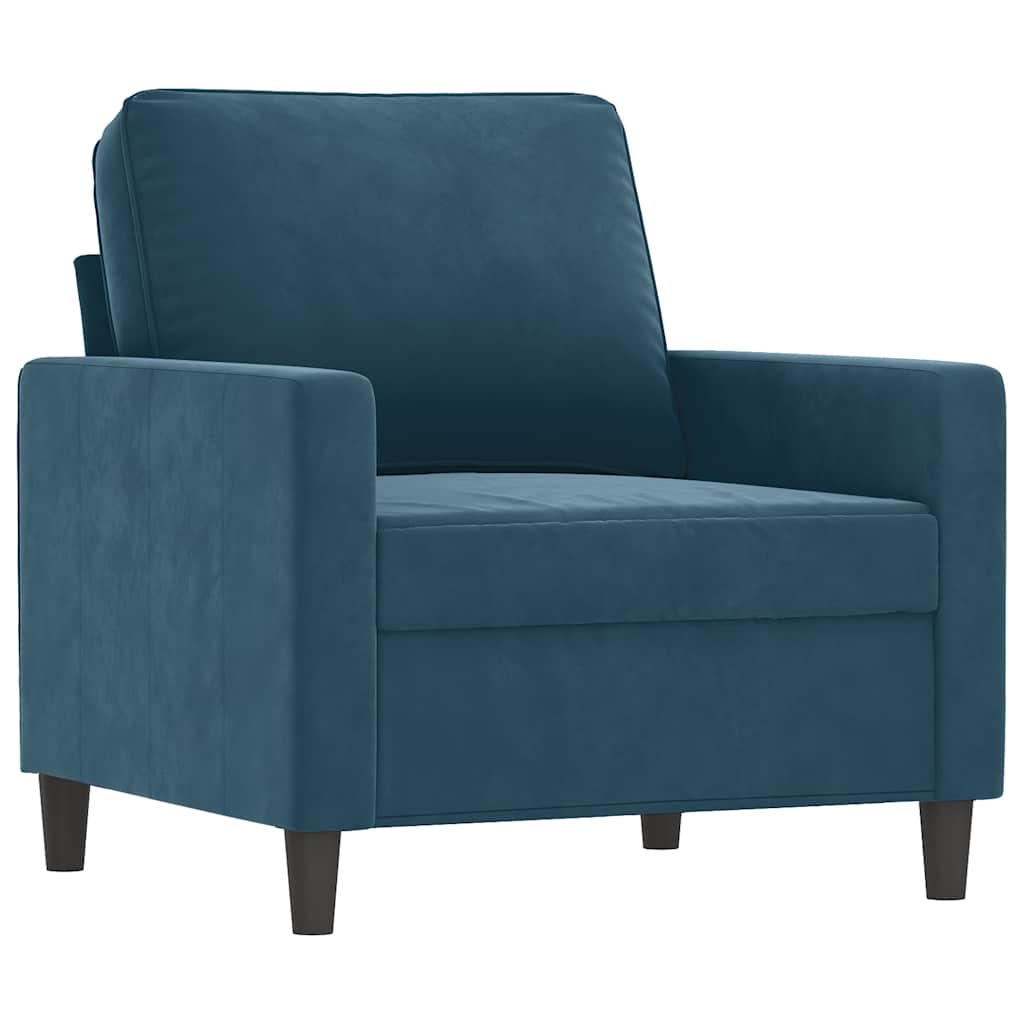 3-delige Loungeset met kussens fluweel blauw is nu te koop bij PeponiXL, paradijselijk wonen!