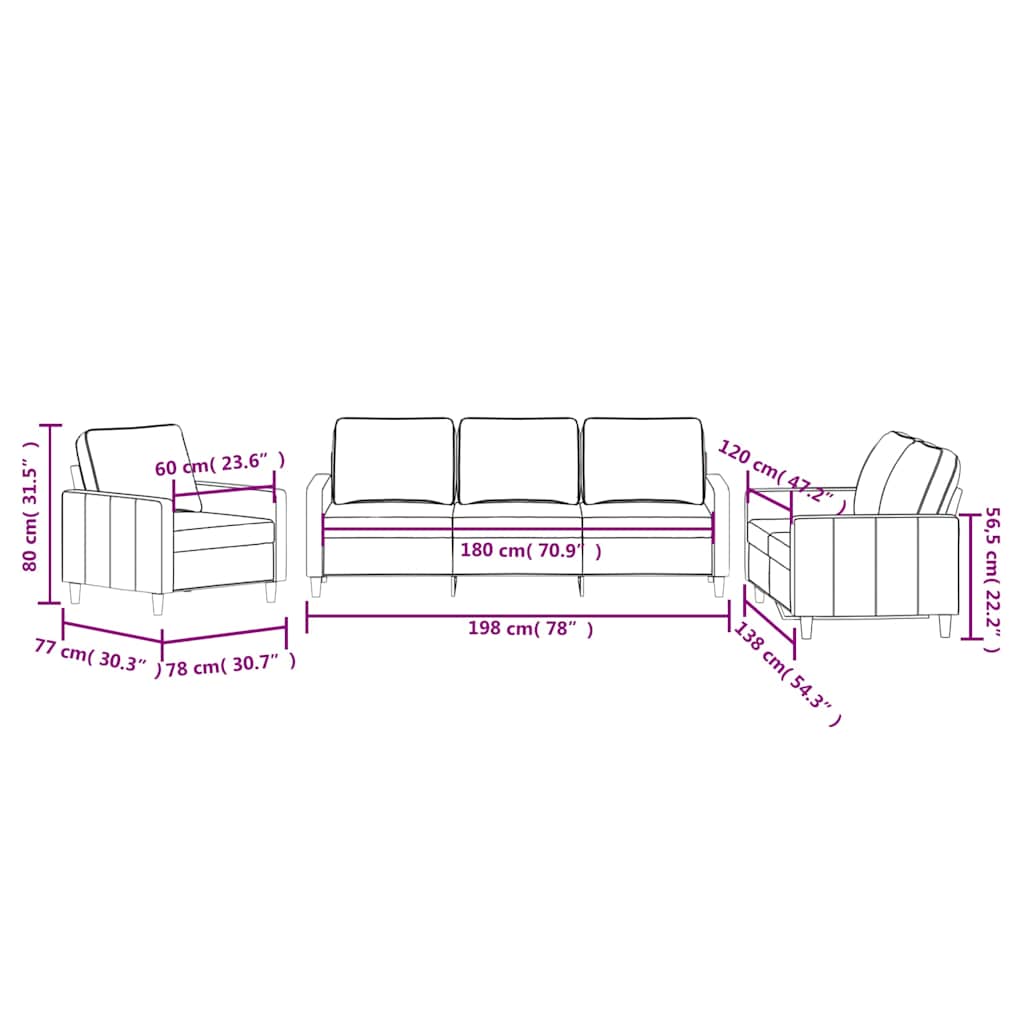 3-delige Loungeset met kussens fluweel blauw is nu te koop bij PeponiXL, paradijselijk wonen!
