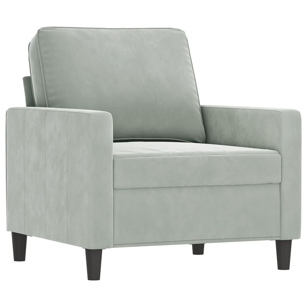 4-delige Loungeset met kussens fluweel lichtgrijs is nu te koop bij PeponiXL, paradijselijk wonen!