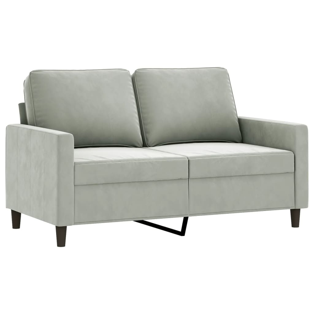 4-delige Loungeset met kussens fluweel lichtgrijs is nu te koop bij PeponiXL, paradijselijk wonen!