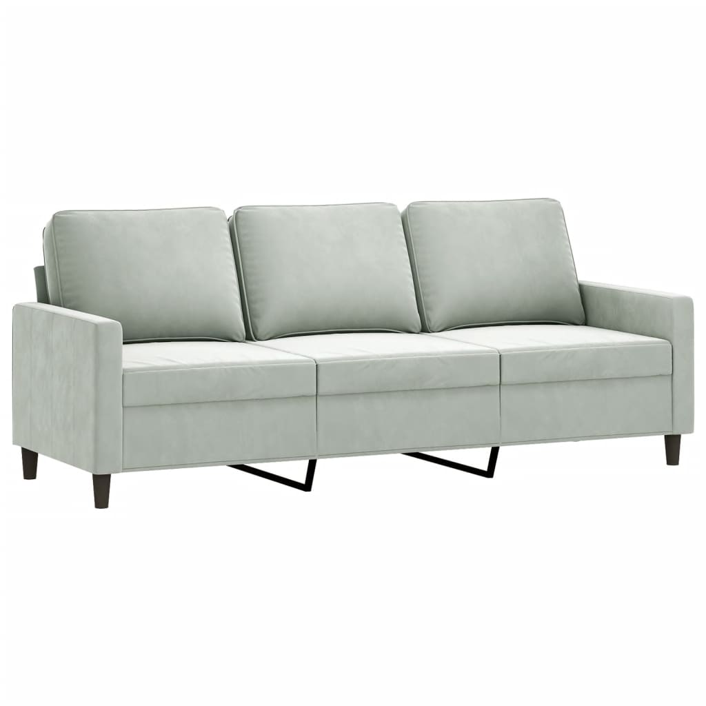 4-delige Loungeset met kussens fluweel lichtgrijs is nu te koop bij PeponiXL, paradijselijk wonen!