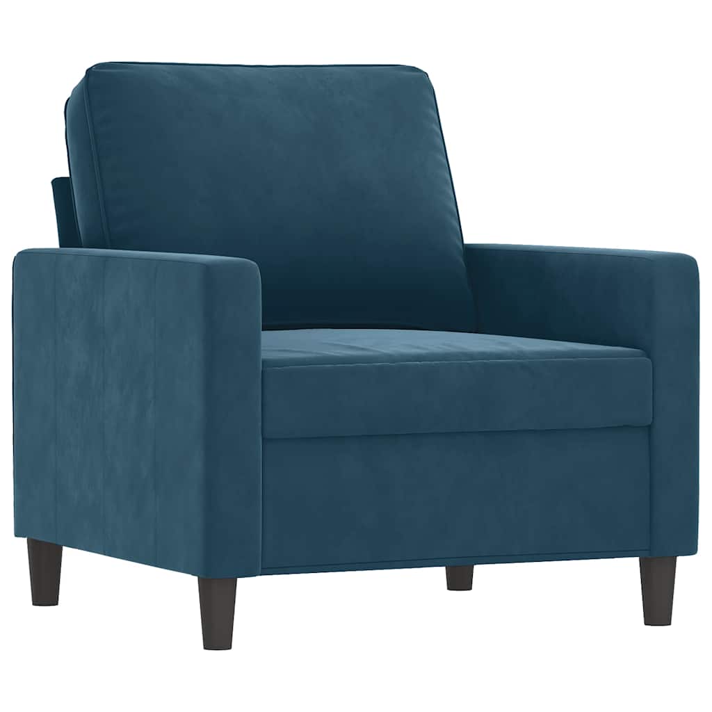 4-delige Loungeset met kussens fluweel blauw is nu te koop bij PeponiXL, paradijselijk wonen!