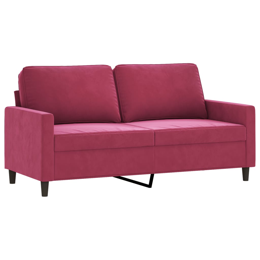 2-delige Loungeset met kussens fluweel wijnrood is nu te koop bij PeponiXL, paradijselijk wonen!