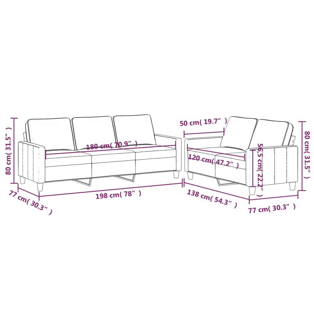 2-delige Loungeset met kussens fluweel lichtgrijs is nu te koop bij PeponiXL, paradijselijk wonen!