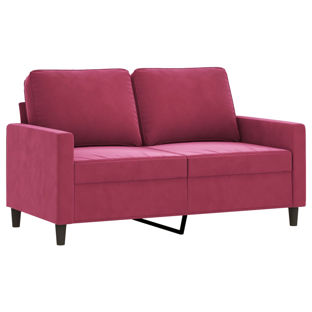2-delige Loungeset met kussens fluweel wijnrood is nu te koop bij PeponiXL, paradijselijk wonen!