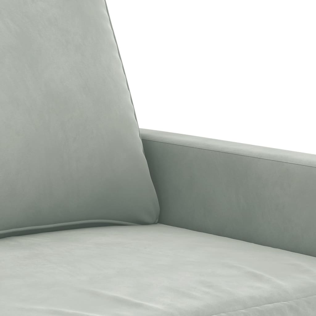 3-delige Loungeset met kussens fluweel lichtgrijs is nu te koop bij PeponiXL, paradijselijk wonen!