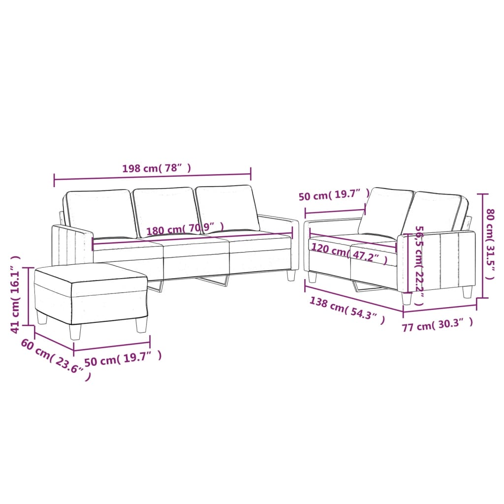 3-delige Loungeset met kussens fluweel donkergroen is nu te koop bij PeponiXL, paradijselijk wonen!