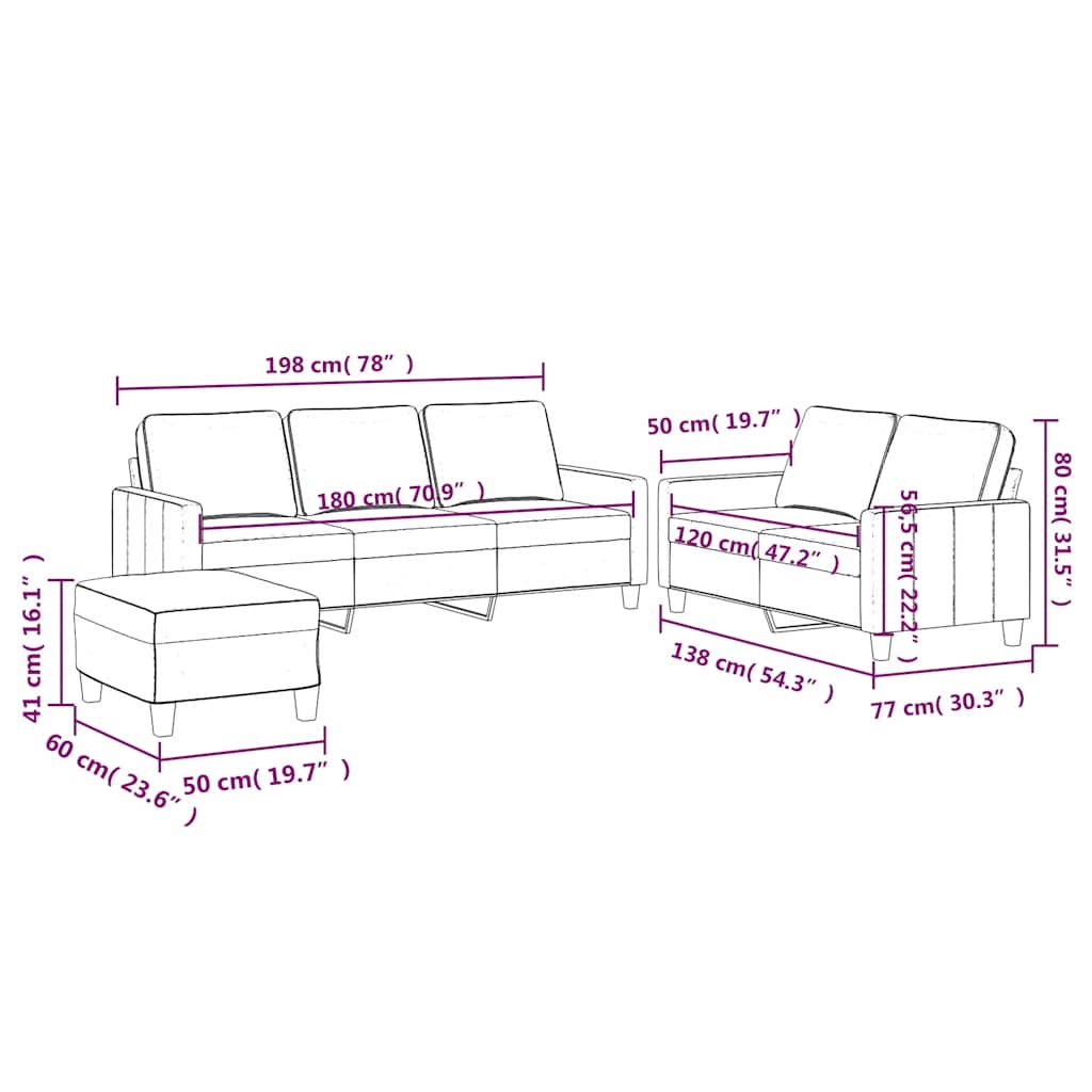 3-delige Loungeset met kussens fluweel blauw is nu te koop bij PeponiXL, paradijselijk wonen!