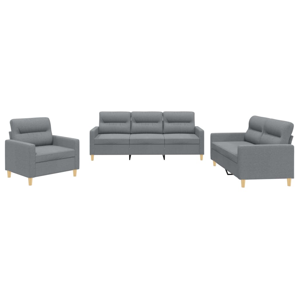 3-delige Loungeset met kussens stof lichtgrijs is nu te koop bij PeponiXL, paradijselijk wonen!