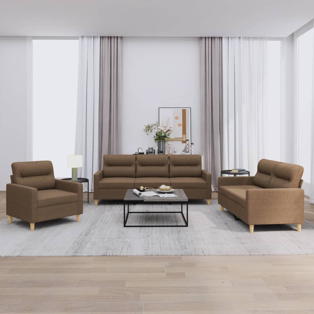 4-delige Loungeset met kussens stof bruin is nu te koop bij PeponiXL, paradijselijk wonen!