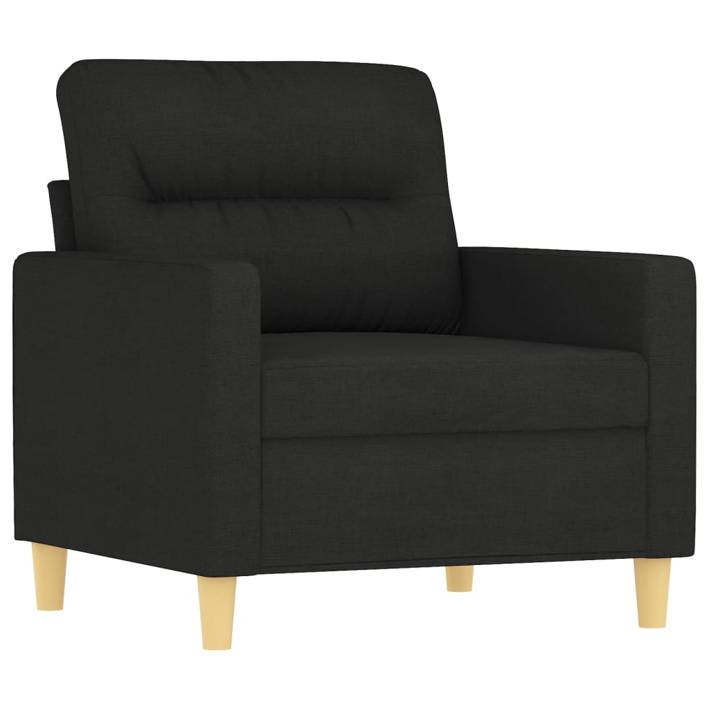 3-delige loungeset met kussens stof zwart is nu te koop bij PeponiXL, paradijselijk wonen!