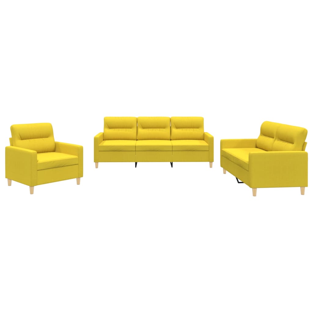 3-delige Loungeset met kussens stof lichtgeel is nu te koop bij PeponiXL, paradijselijk wonen!