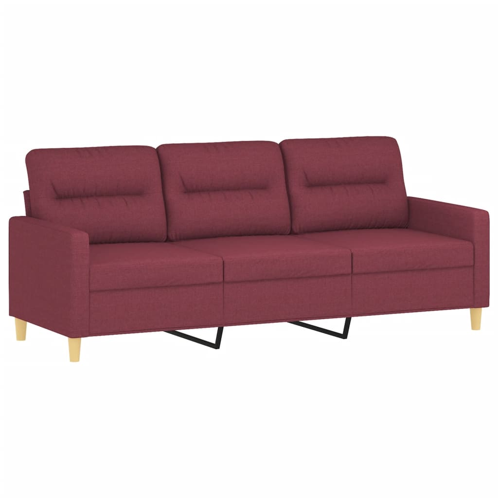 3-delige Loungeset met kussens stof wijnrood is nu te koop bij PeponiXL, paradijselijk wonen!