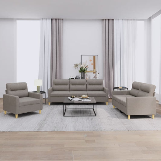 3-delige Loungeset met kussens stof taupe is nu te koop bij PeponiXL, paradijselijk wonen!