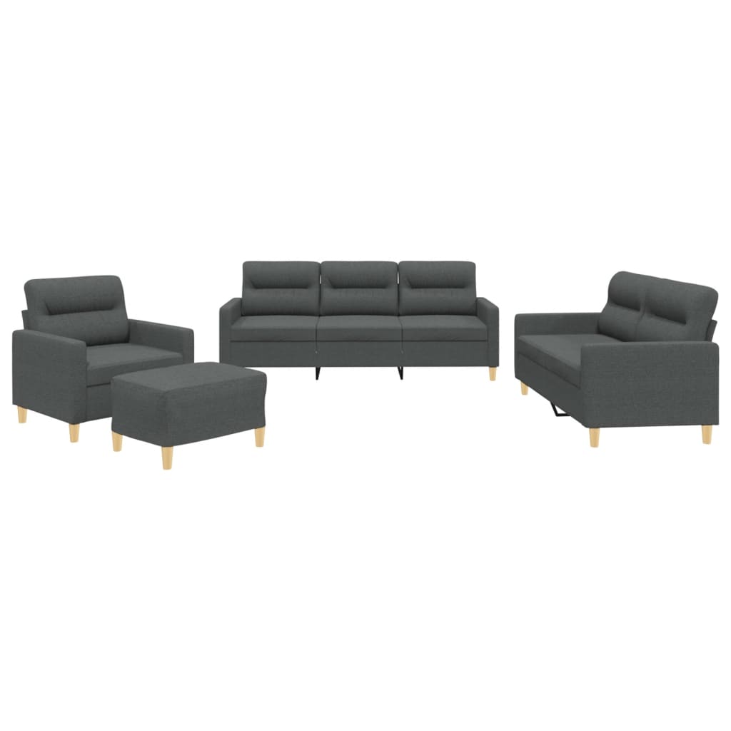 4-delige Loungeset met kussens stof donkergrijs is nu te koop bij PeponiXL, paradijselijk wonen!