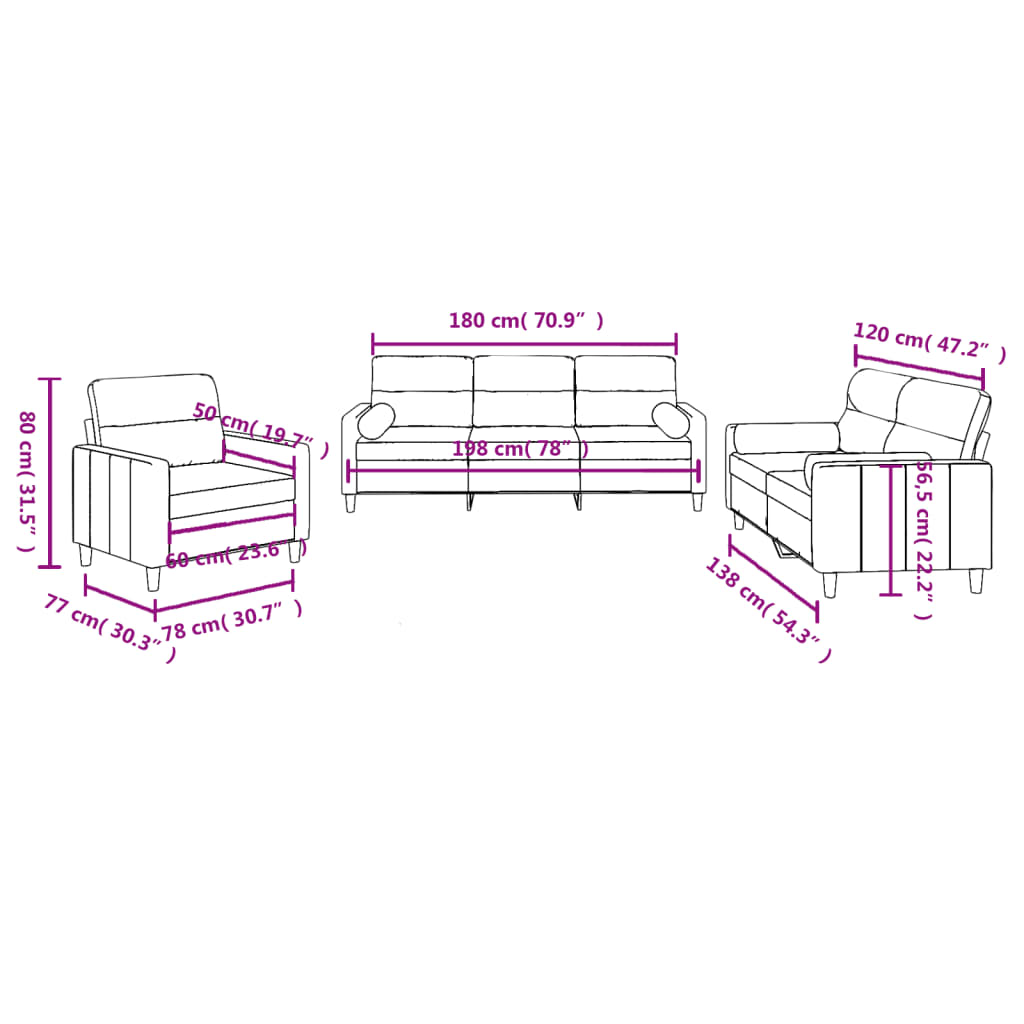 3-delige Loungeset met kussens stof lichtgeel is nu te koop bij PeponiXL, paradijselijk wonen!