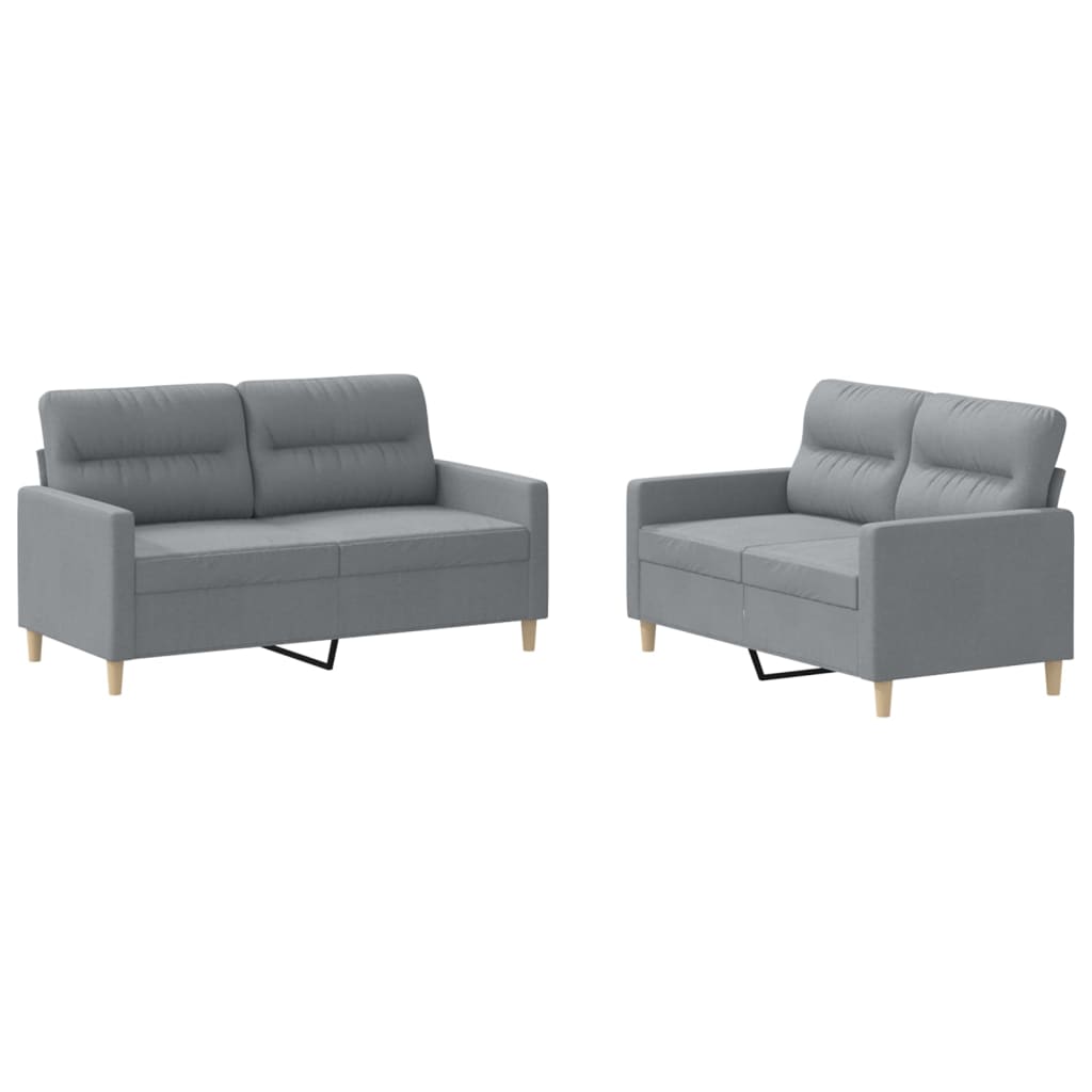 2-delige Loungeset met kussens stof lichtgrijs is nu te koop bij PeponiXL, paradijselijk wonen!