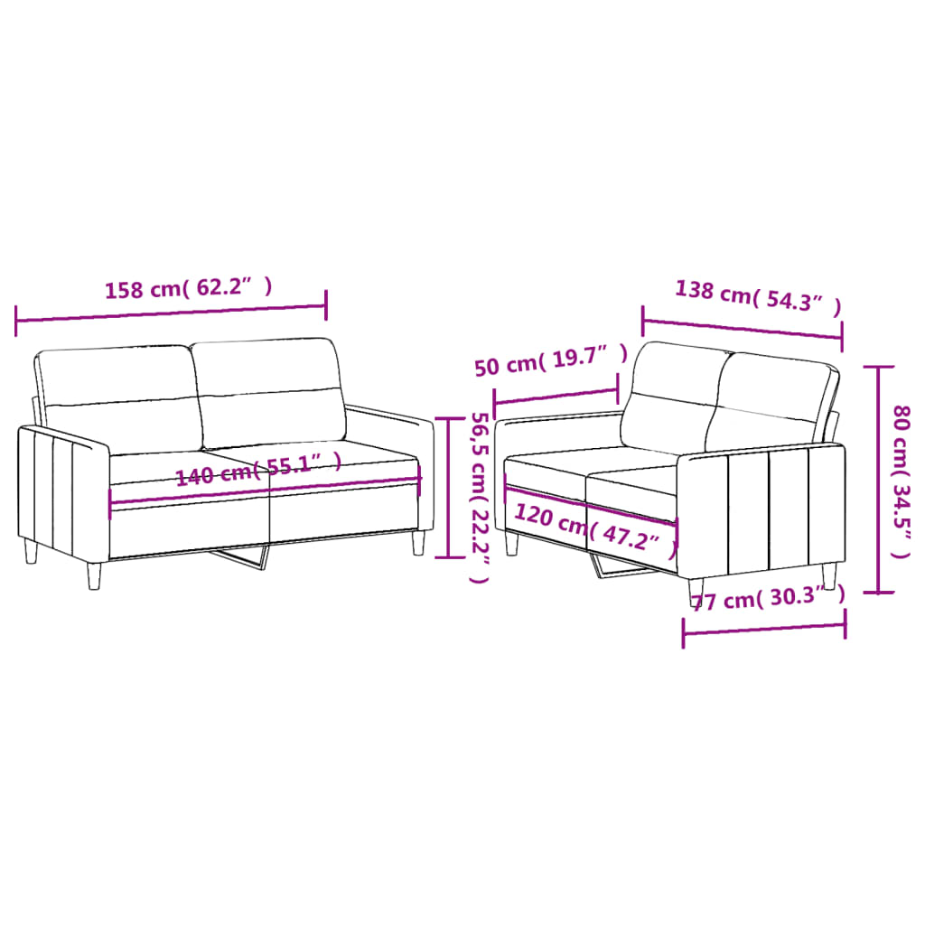 2-delige Loungeset met kussens stof lichtgrijs is nu te koop bij PeponiXL, paradijselijk wonen!