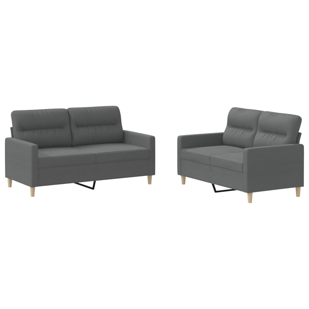 2-delige Loungeset met kussens stof donkergrijs is nu te koop bij PeponiXL, paradijselijk wonen!