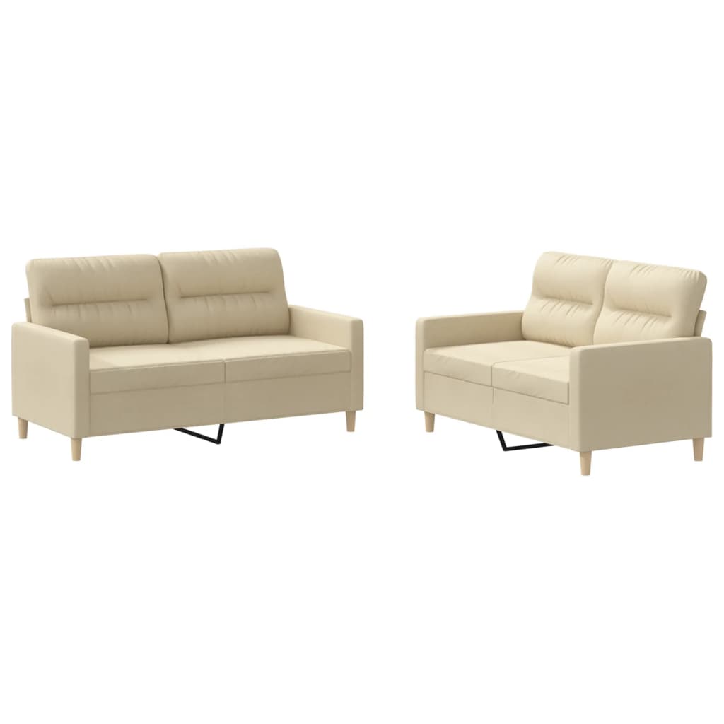 2-delige Loungeset met kussens stof crèmekleurig is nu te koop bij PeponiXL, paradijselijk wonen!