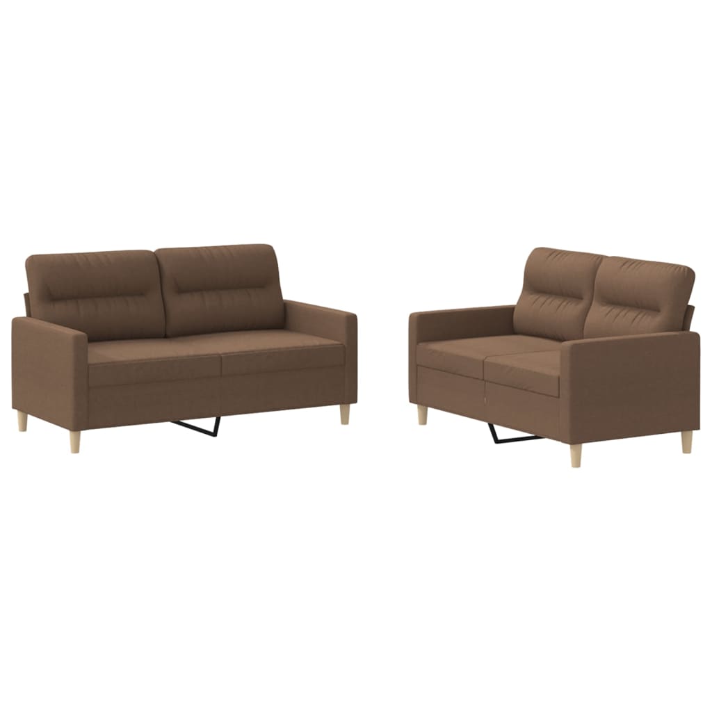 2-delige Loungeset met kussens stof bruin is nu te koop bij PeponiXL, paradijselijk wonen!
