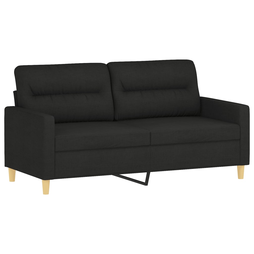 2-delige loungeset met kussens stof zwart is nu te koop bij PeponiXL, paradijselijk wonen!