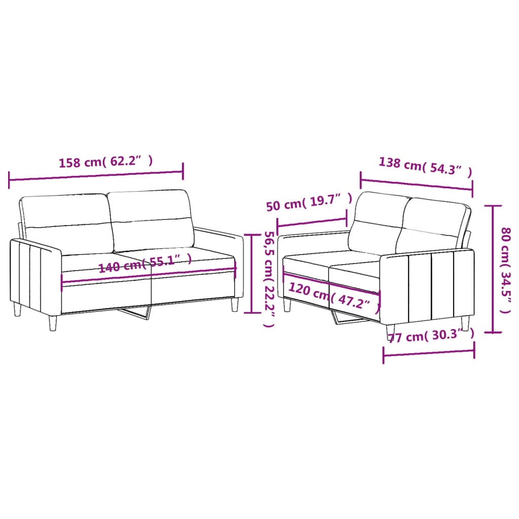 2-delige loungeset met kussens stof zwart is nu te koop bij PeponiXL, paradijselijk wonen!