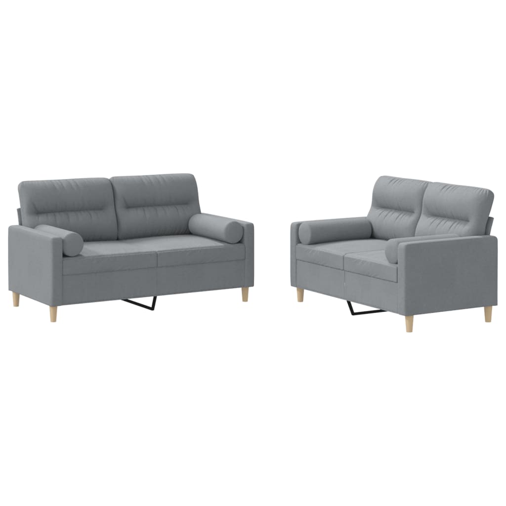 2-delige Loungeset met kussens stof lichtgrijs is nu te koop bij PeponiXL, paradijselijk wonen!