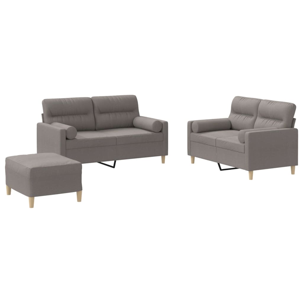 3-delige Loungeset met kussens stof taupe is nu te koop bij PeponiXL, paradijselijk wonen!