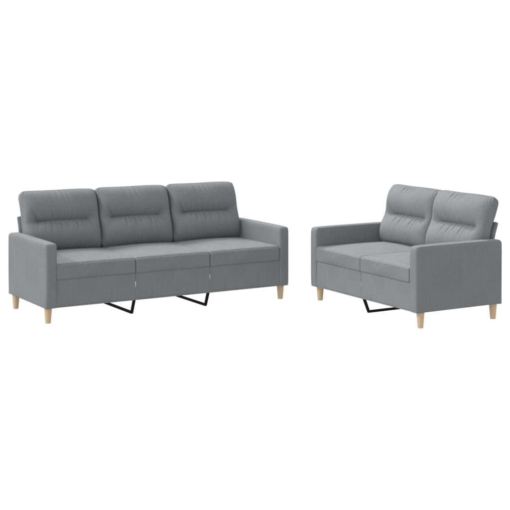 2-delige Loungeset met kussens stof lichtgrijs is nu te koop bij PeponiXL, paradijselijk wonen!